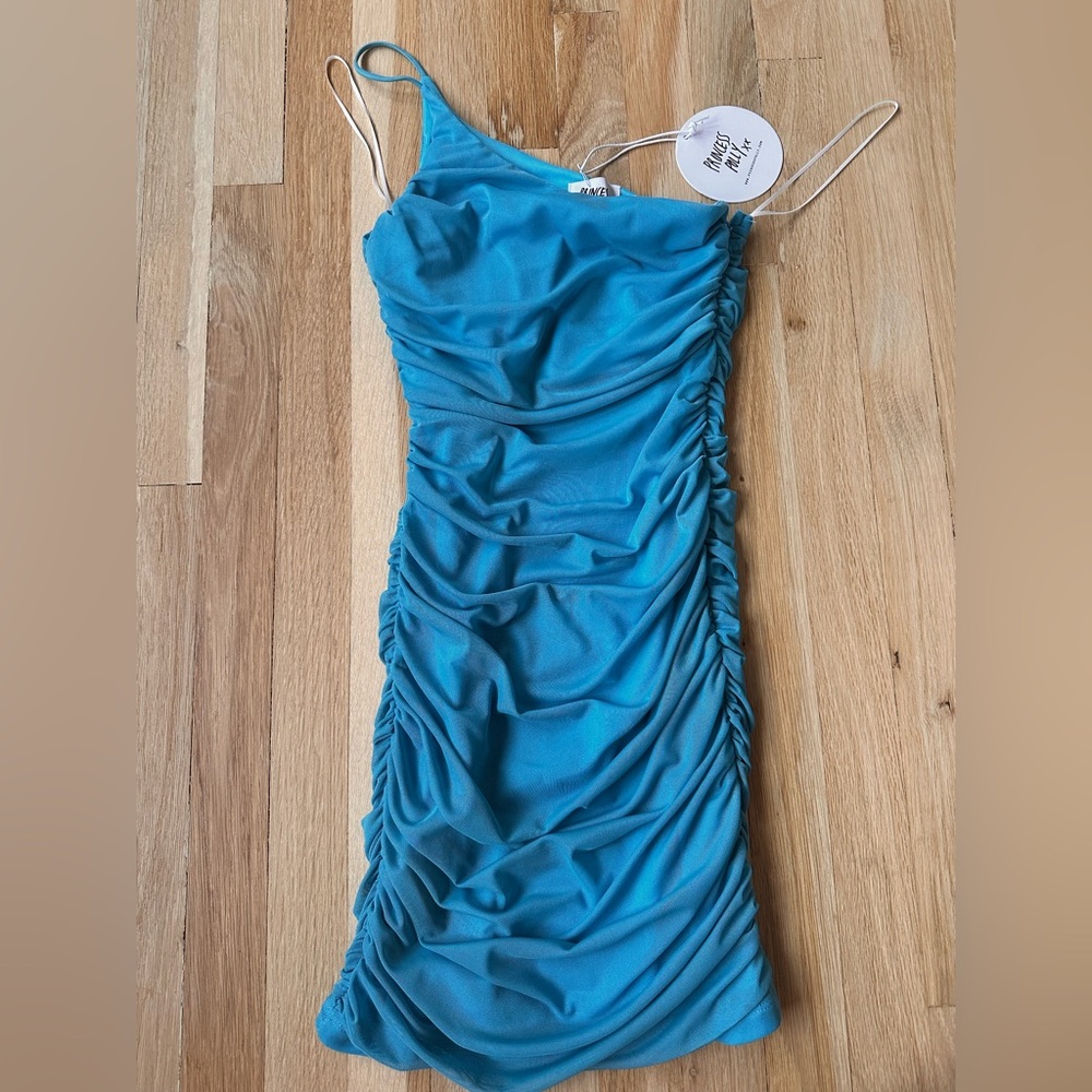 Brand New Princess Polly Jocasta Mini Dress Turquoise - Size 2 - Picture 5 of 5
